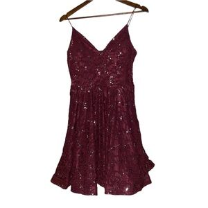 Speechless Spaghetti‎ Strap Lined Junior Women Size 13 Sequin Mini Dress Prom